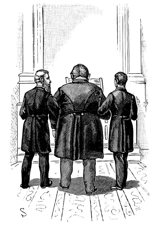 Escorting to the Chair 1886 Drawing Photograph by Phil Cardamone