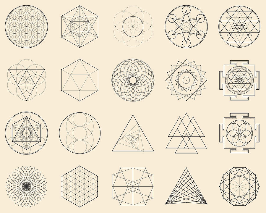 Esoteric Spiritual Geometry Drawing by Jobalou