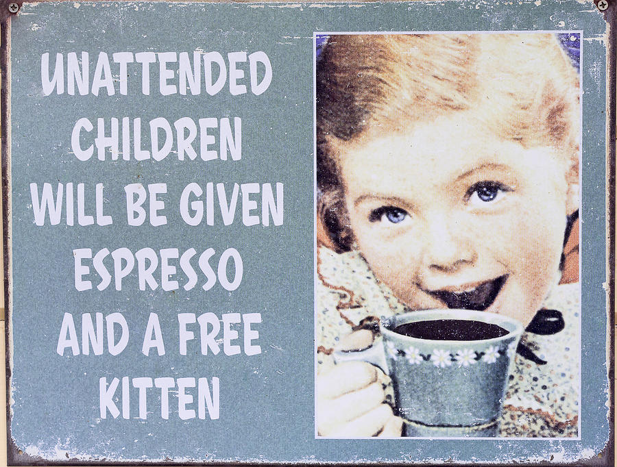 Espresso And Kitten Sign Photograph by Steven Ralser