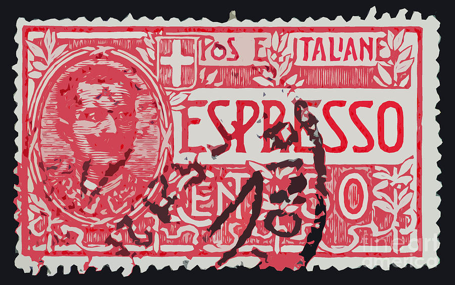 Coffee Photograph - Espresso Italiano Vintage Postage Stamp by Andy Prendy
