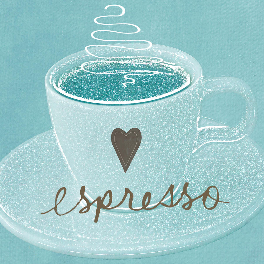 Espresso Love In Light Blue Painting