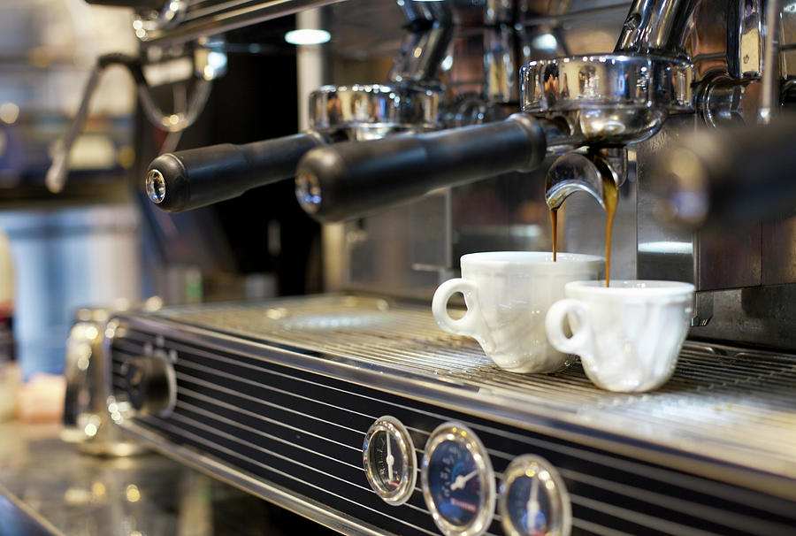 Espresso Machine Pouring Coffee Into Photograph by Kathrin Ziegler