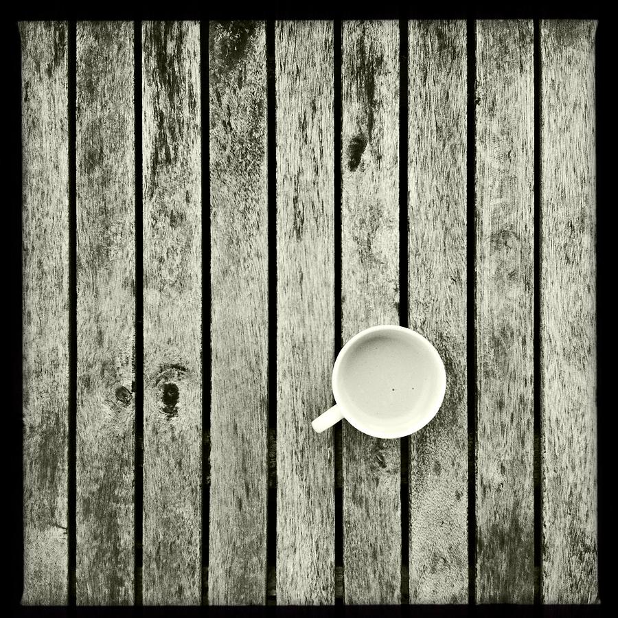 Espresso On A Wooden Table Photograph