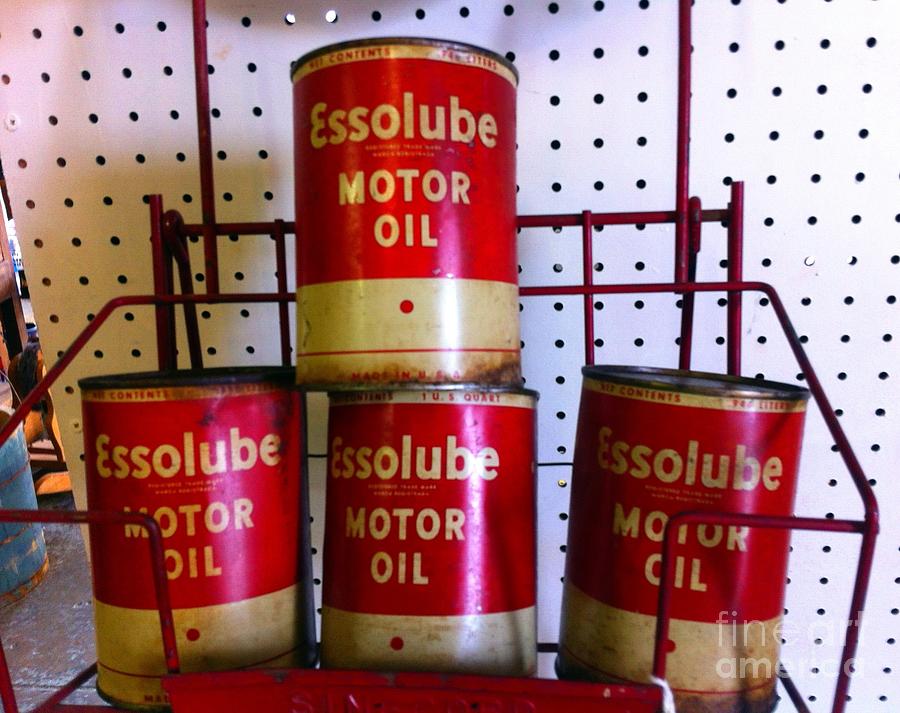 Essolube Motor Oil Can Vintage Photograph by Saundra Myles
