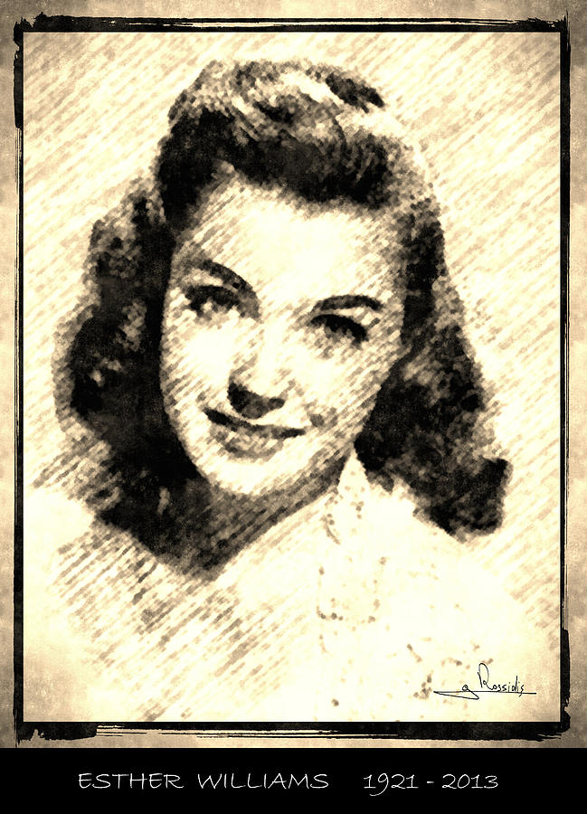 Esther Williams Drawing by George Rossidis
