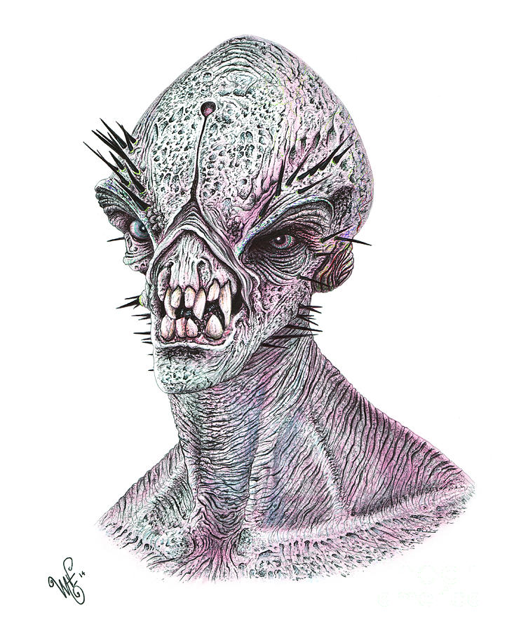 Alien Drawing - E.t. by Wave