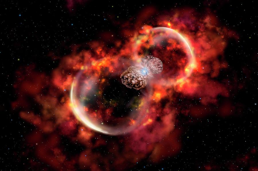 Space Photograph - Eta Carinae Outburst by Gemini Observatory Artwork By Lynette Cook
