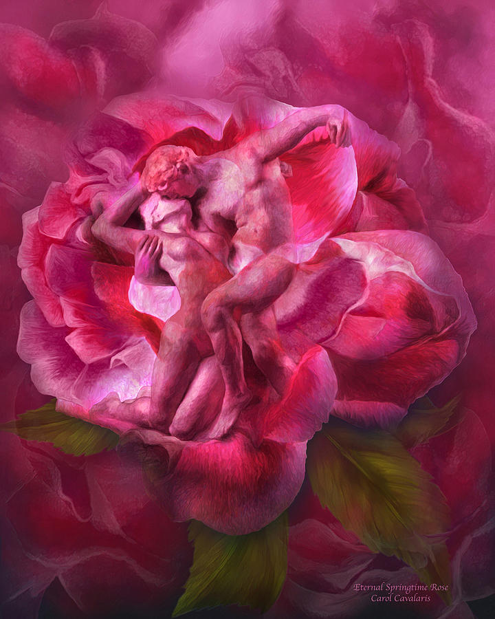 Eternal Springtime Rose Mixed Media by Carol Cavalaris