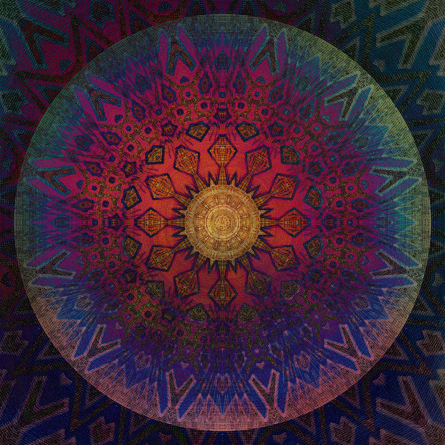 Globe Digital Art - Eternal Sun Glyph Mandala by Miabella Mojica