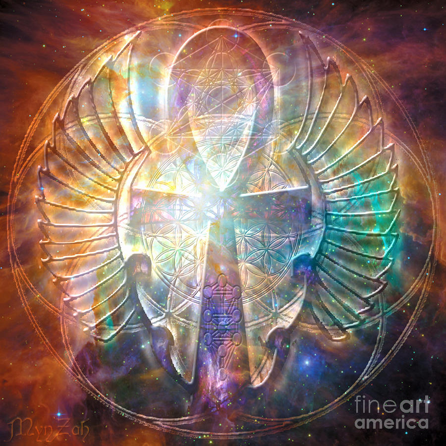 Sacred Digital Art - Eternal Wings by Mynzah Osiris