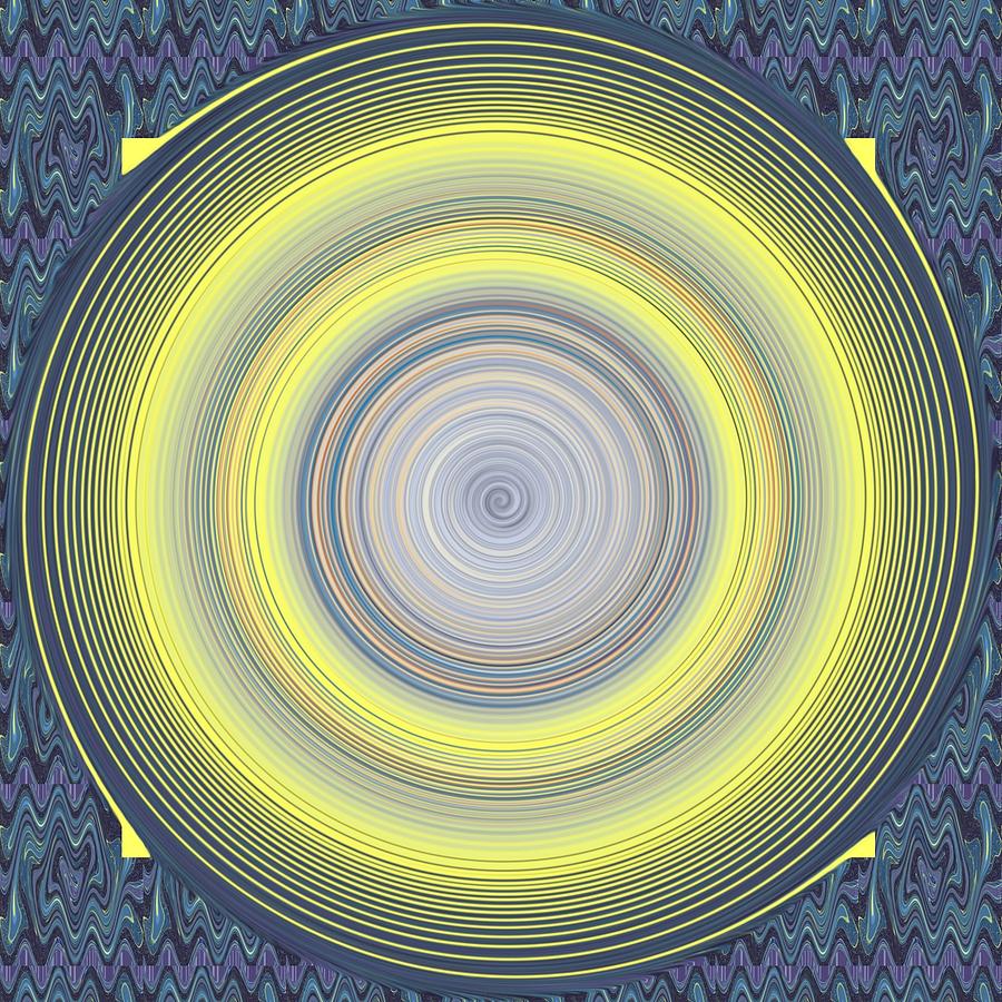Eternity Swirl On Yellow And Purple And Blue Digital Art by Helena Tiainen