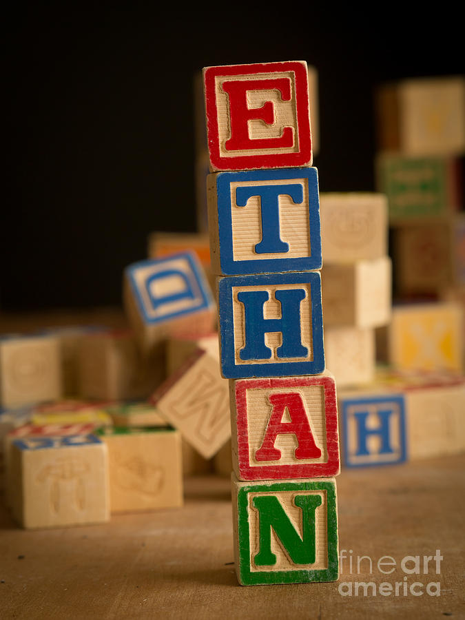 Toy Photograph - ETHAN - Alphabet Blocks by Edward Fielding