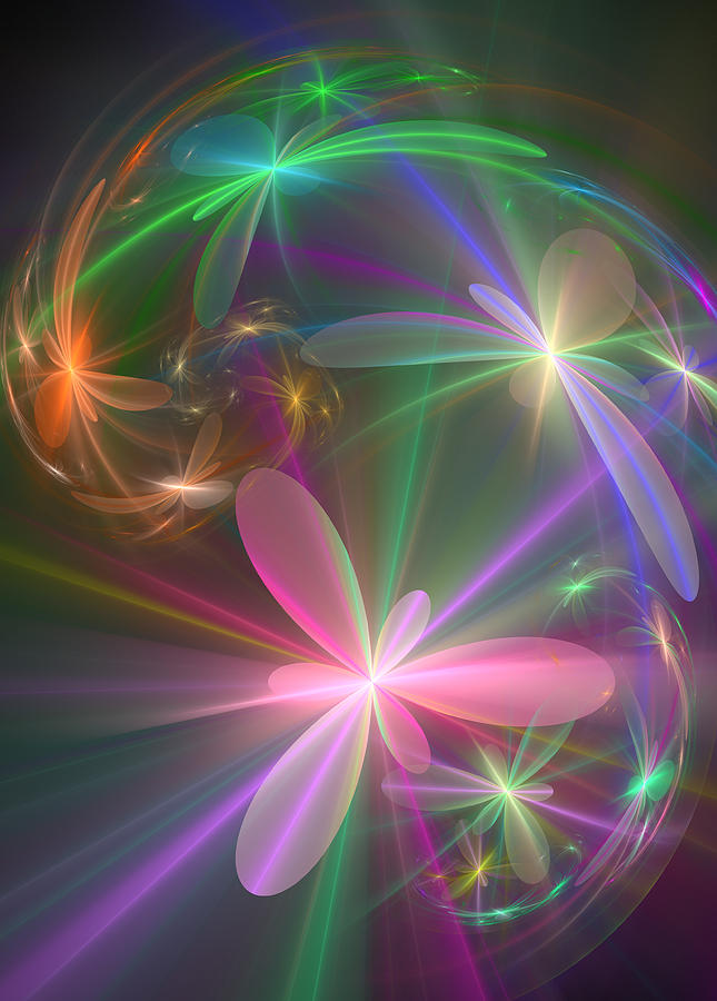 Ethereal Flowers Dancing Digital Art By Svetlana Nikolova