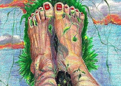 Feet Mixed Media - Etherial Dreams by Karen Mary Castranova