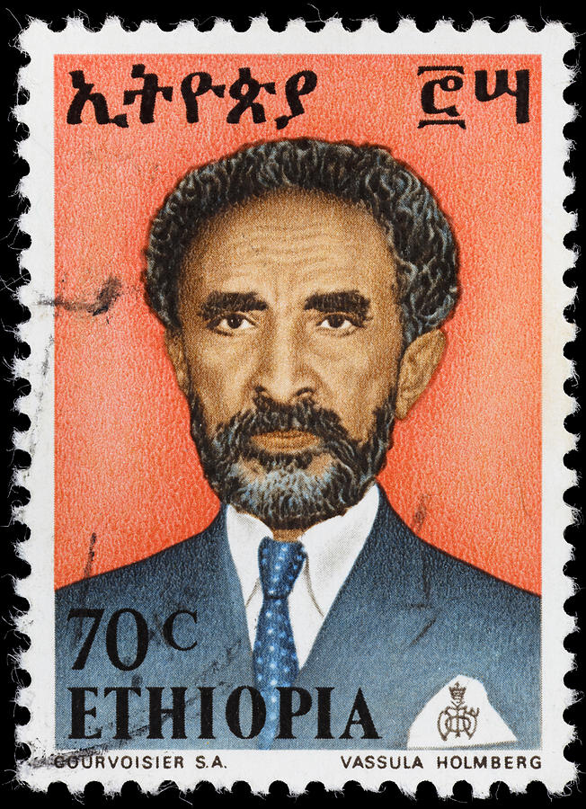 Ethiopia Emperor Haile Selassie postage stamp Photograph by PictureLake