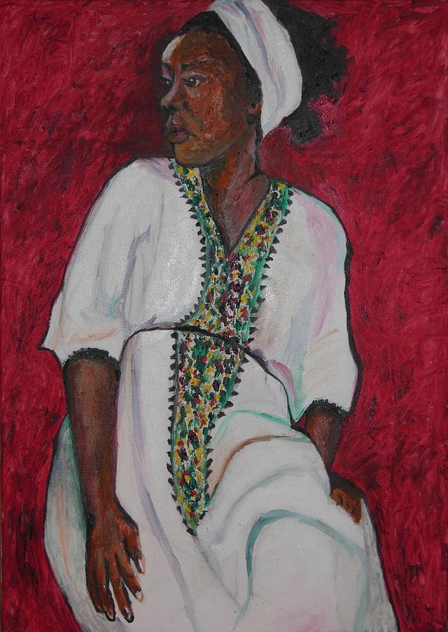 Impressionism Painting - Ethiopian Woman in Red by Esther Newman-Cohen