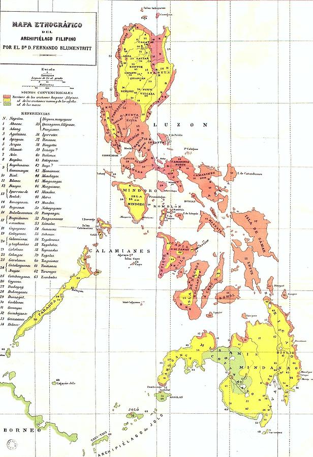 Ethnographic Map Philippines Drawing by Thea Recuerdo