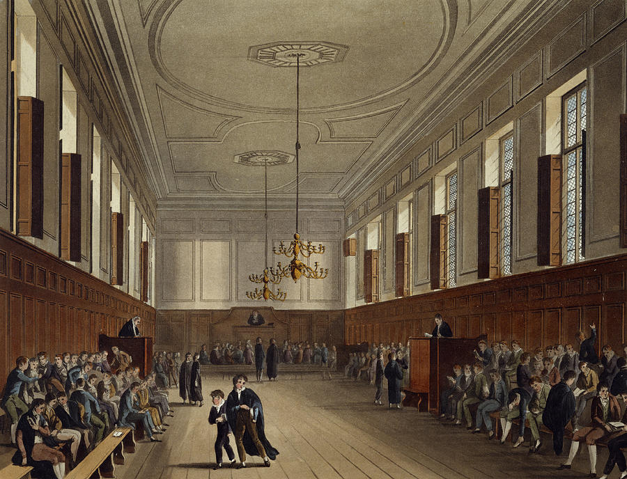 Schoolroom Drawing - Eton School Room, From History Of Eton by Augustus Charles Pugin