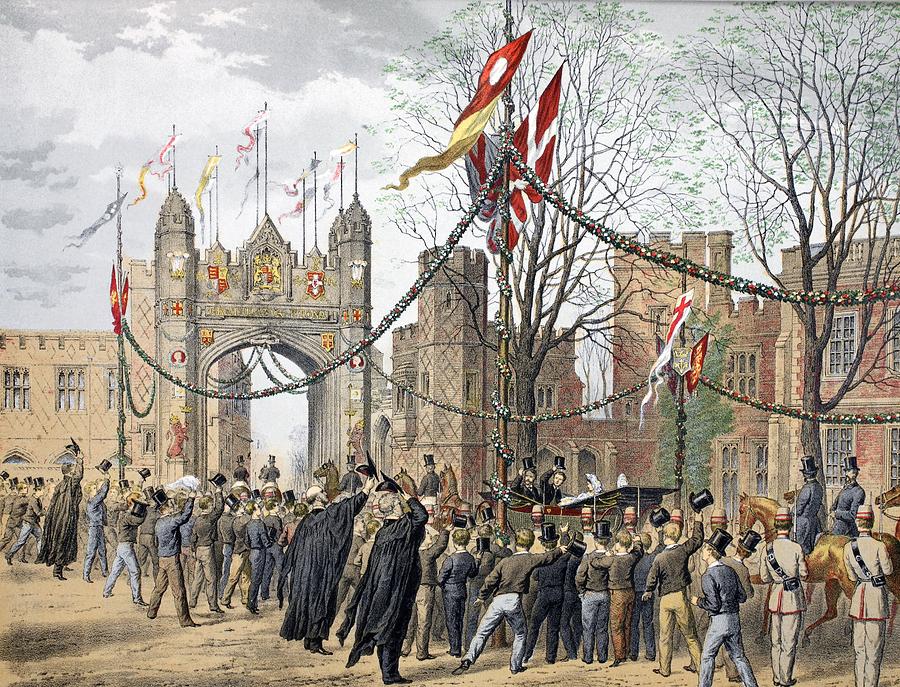 Flag Drawing - Eton Schools And The Boys Arch - Visit by Robert Charles Dudley