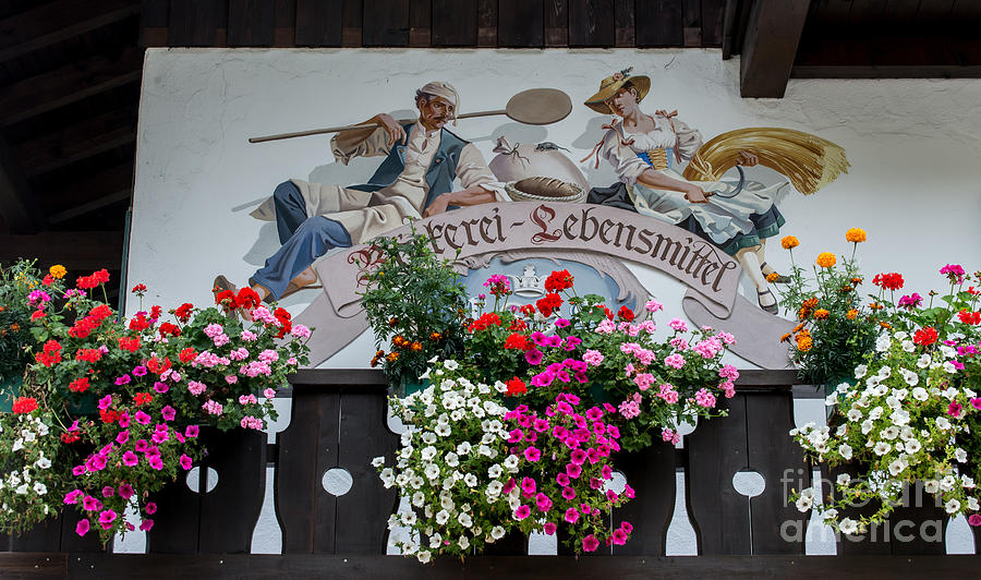 Ettal - Germany - Chalet Art and Flowers Photograph by Gary Whitton