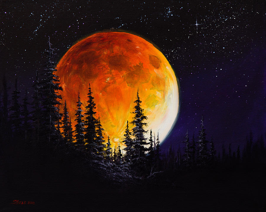 Full Moon Painting - Ettenmoors Moon by Chris Steele
