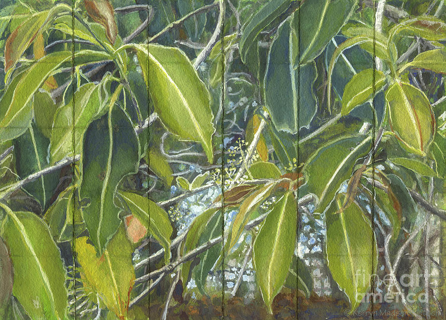 Euca - Leaves Section Painting by Kerryn Madsen-Pietsch