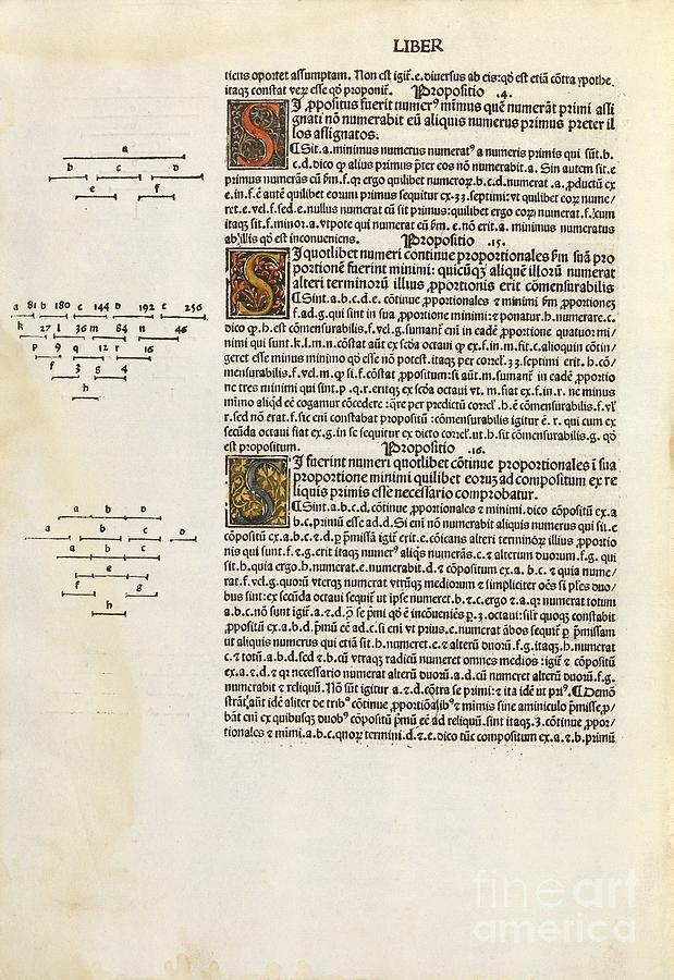 Book Photograph - Euclids Elements Of Geometry, 1482 by Royal Astronomical Society