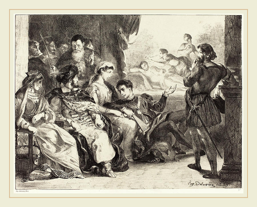 Eugène Delacroix French, 1798-1863, Players Enacting Drawing by Litz ...