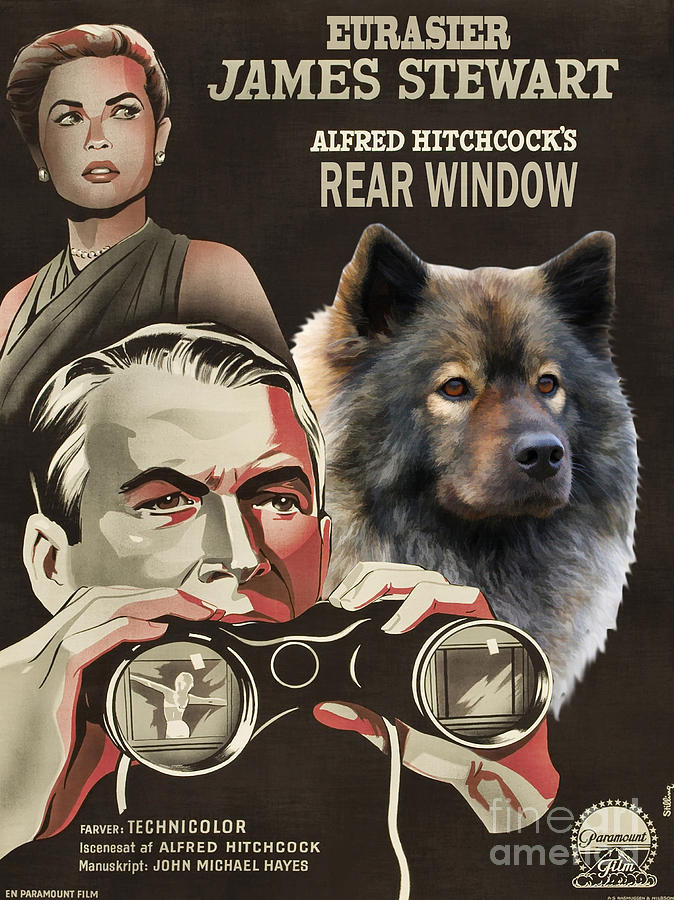 Eurasier Art Canvas Print - Rear Window Movie Poster Painting by Sandra Sij