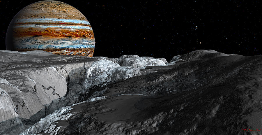 Space Digital Art - Europa Icefields by David Robinson