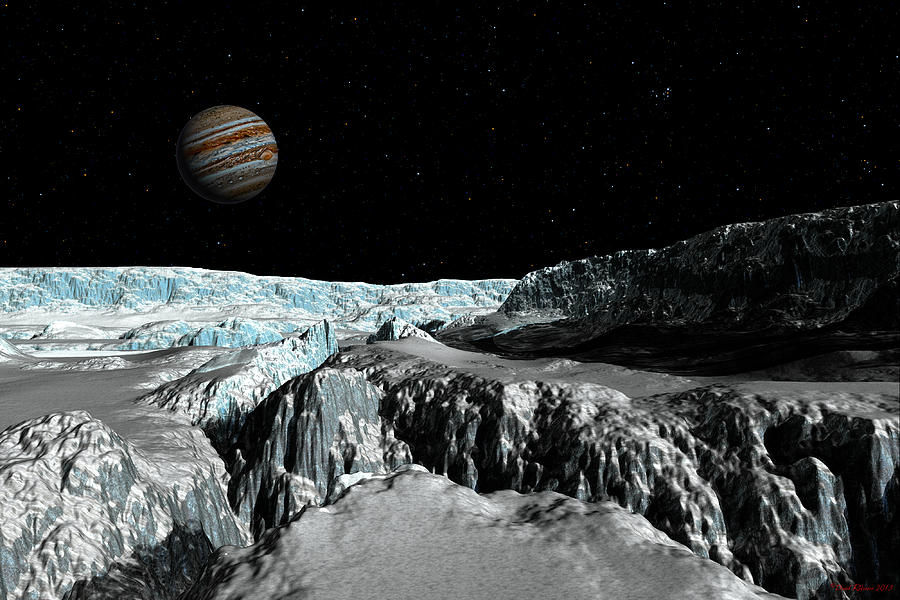 Planet Digital Art - Europas icefield  Part 2 by David Robinson