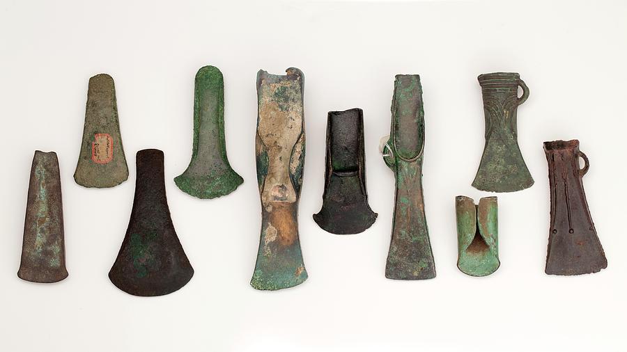 Europe Bronze Age Axes From Early To Late Photograph by Paul D Stewart