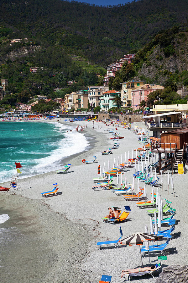 Summer Photograph - Europe, Italy, Cinque Terre, Monterosso by Terry Eggers