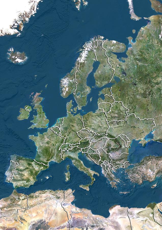 Europe, satellite image Photograph by Science Photo Library