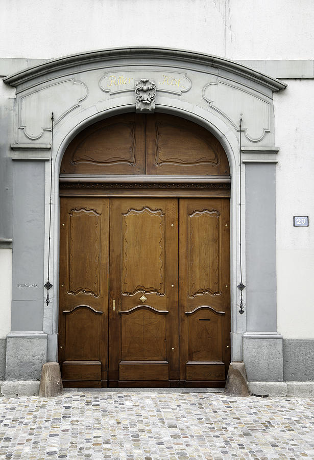 European Door with two pulls Photograph by James Bethanis