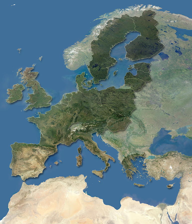 European Union From May 2004 Photograph by Planetary Visions Ltd/dlr/science Photo Library