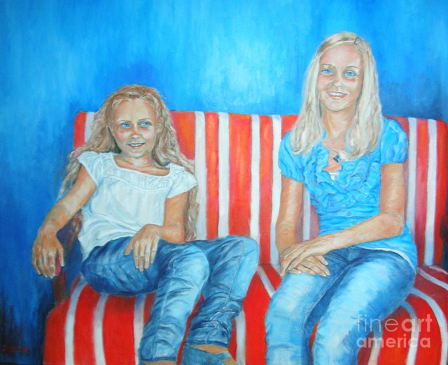 Eva and Antonia Painting by Dagmar Helbig