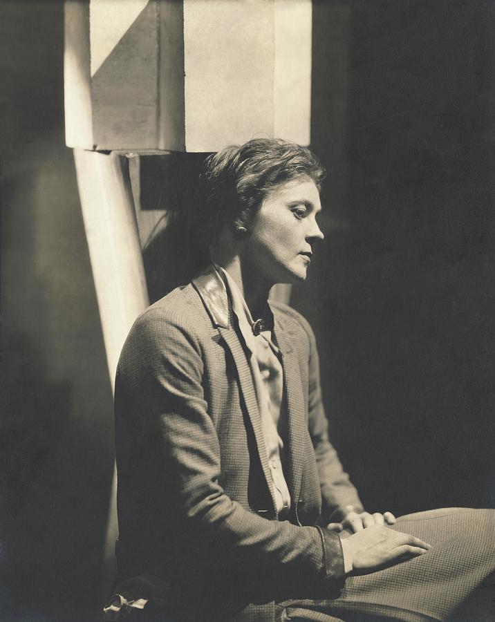 Eva Le Gallienne Wearing A Wool Blazer Photograph by Edward Steichen