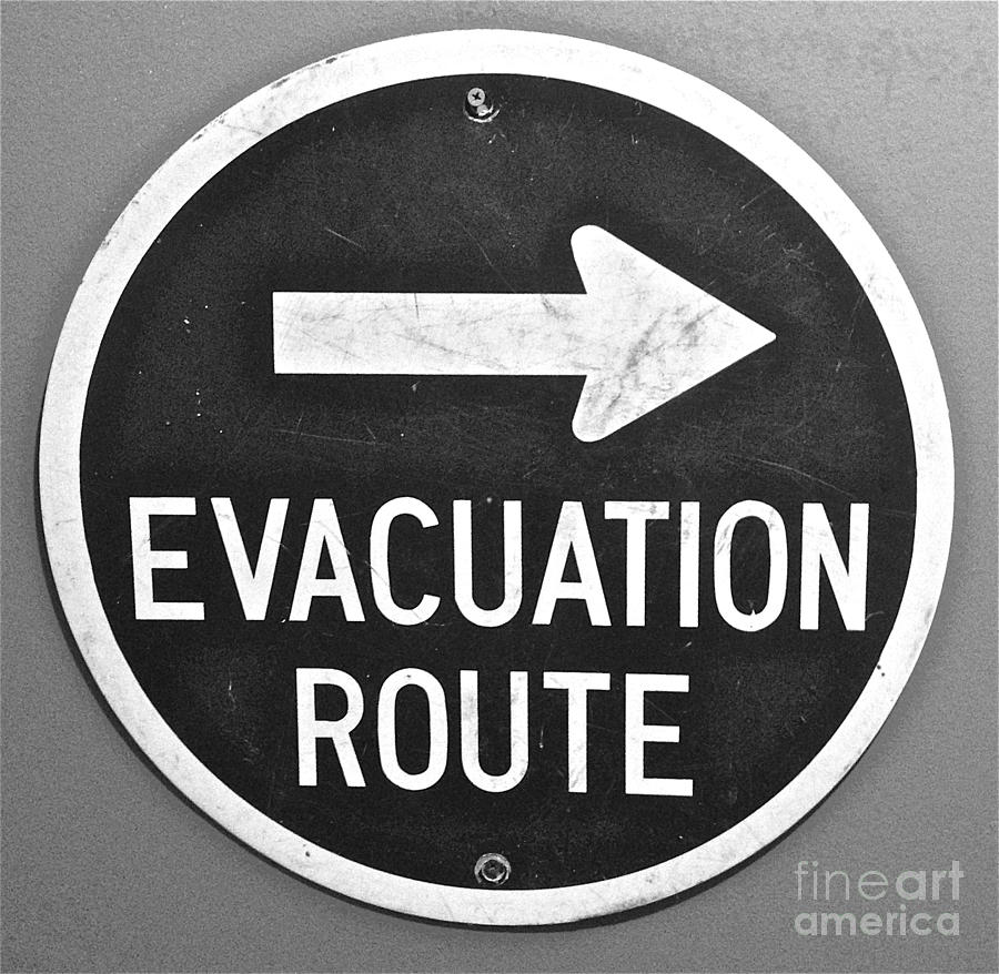Evacuation Route Black and White Photograph by M West