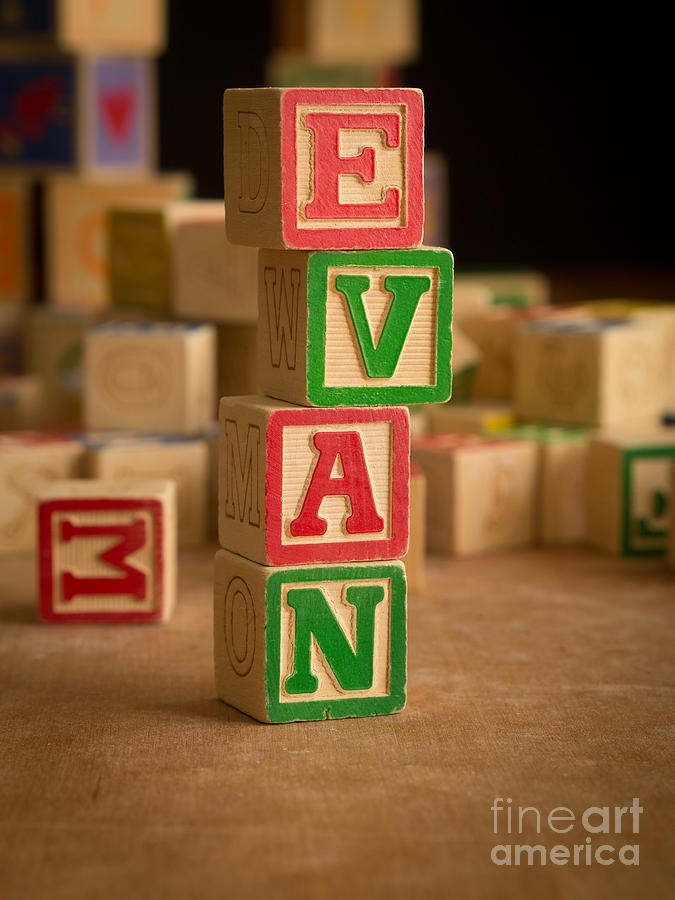 EVAN - Alphabet Blocks Photograph by Edward Fielding