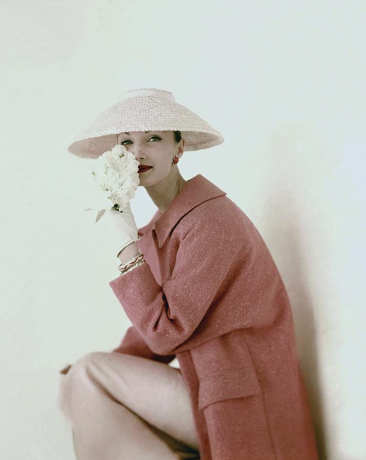 Evelyn Tripp Wearing Pink Photograph by Karen Radkai Evelyn Tripp Wearing Pink Photograph by Karen Radkai