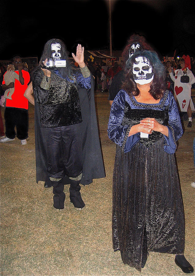   ghouls  out with their video camera Halloween party Casa Grande Arizona 2004-2014 Photograph by David Lee Guss