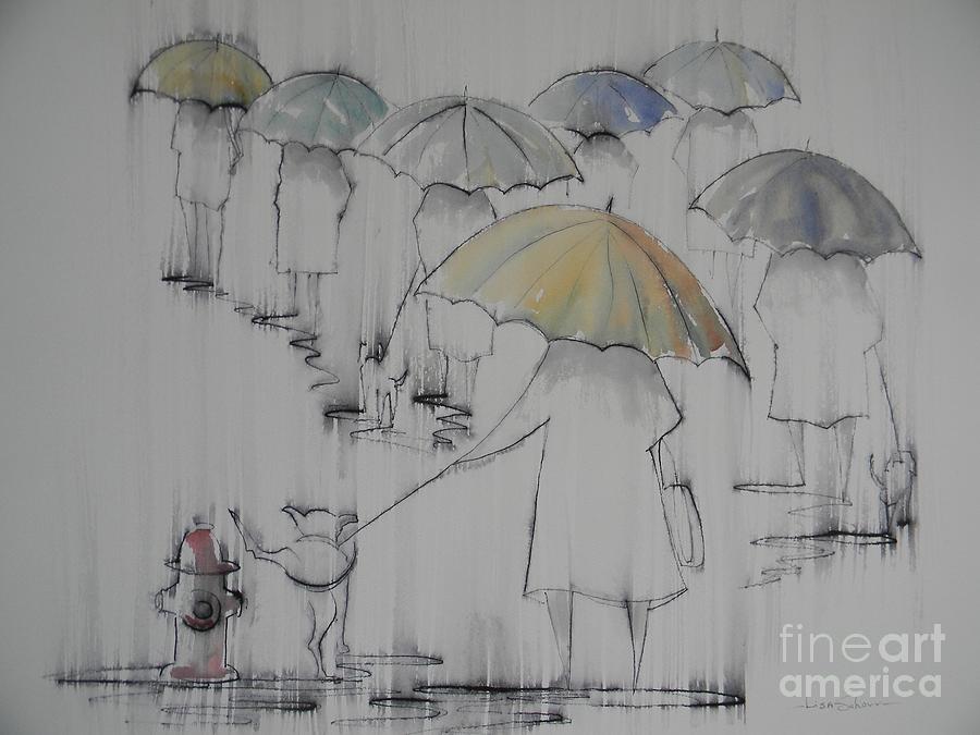 Rainy Days Painting - Even in the Rain by Lisa Schorr