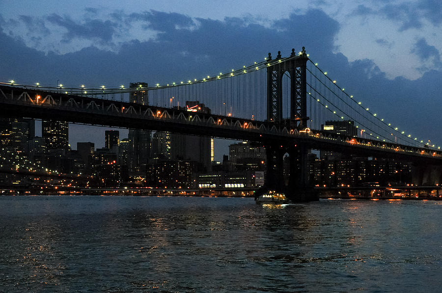 Evening - Manhattan Bridge Photograph by Frank Mari