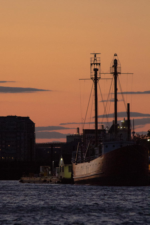 Evening at anchor Boston Harbor Photograph by Allan Morrison