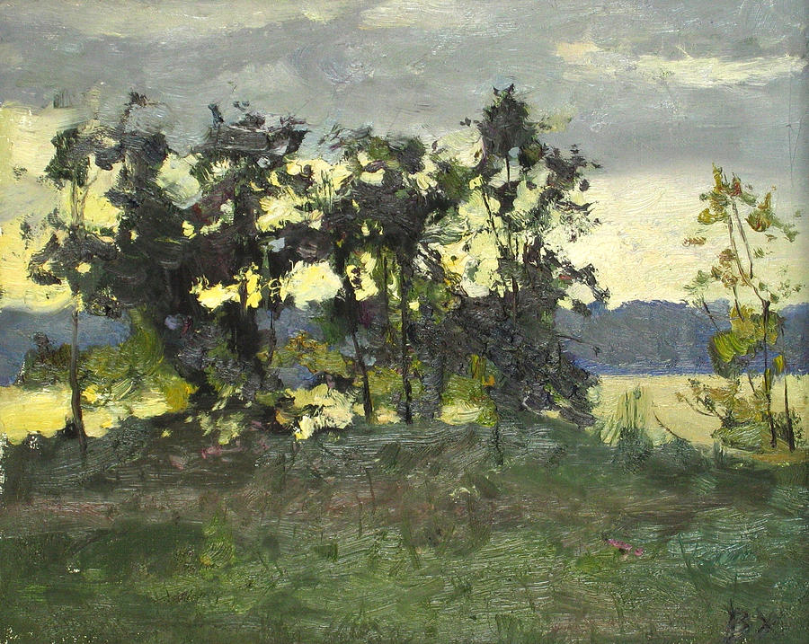 Landscape Painting - Evening at Hepoyarvi by Victoria Kharchenko