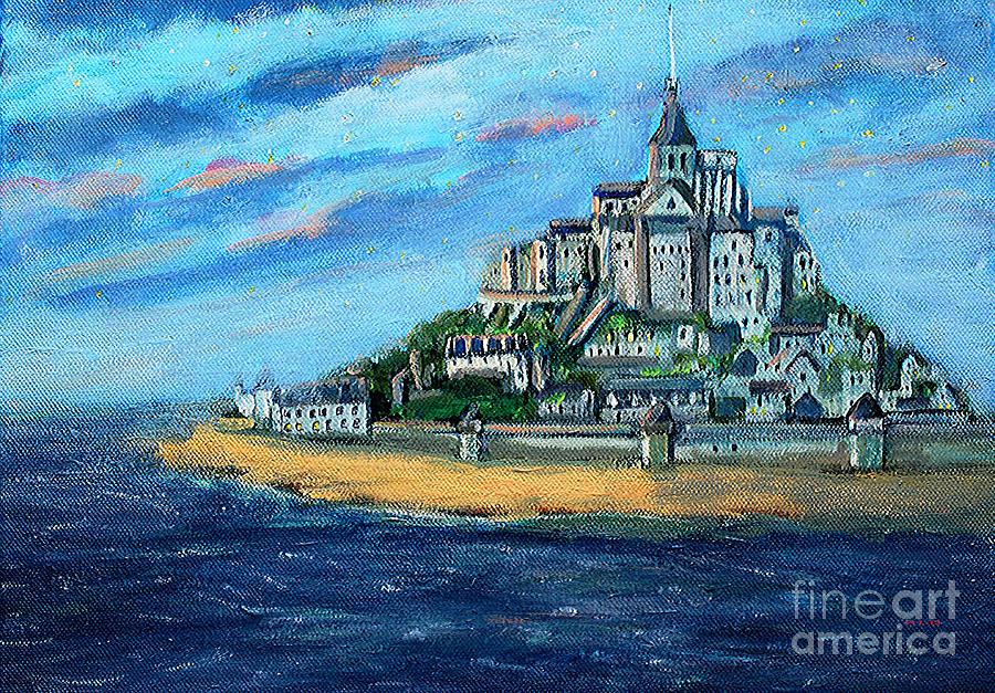 Evening at Mont St. Michel Painting by Rita Brown