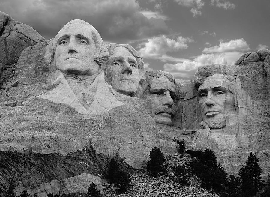 Mount Rushmore Photograph - Evening at Mt. Rushmore  by Merja Waters