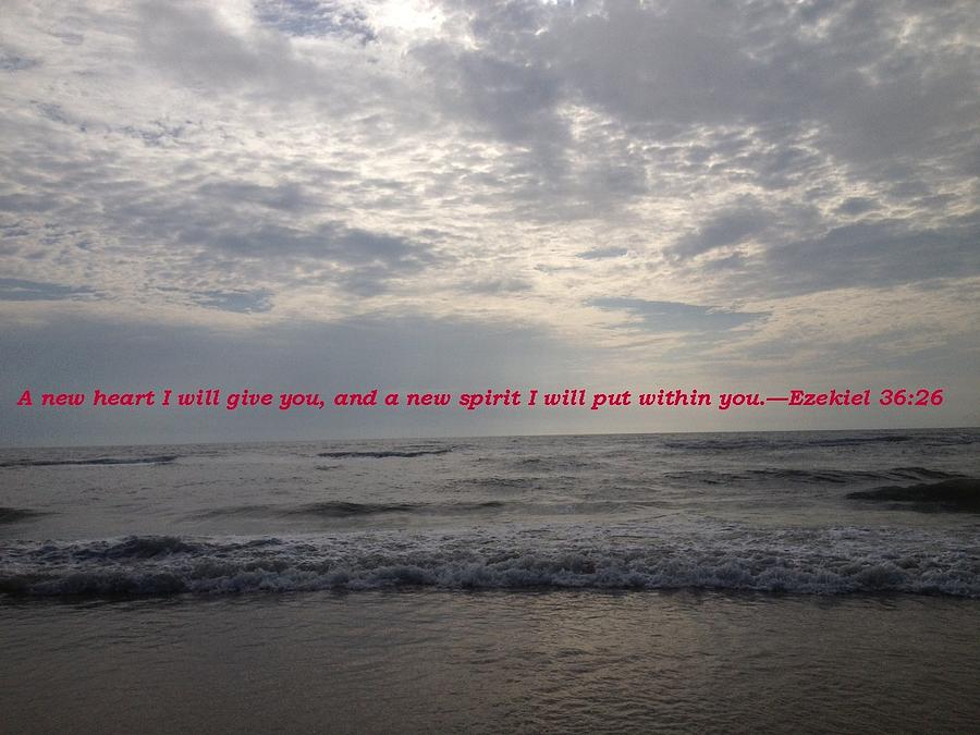Evening at the Beach with Quote Photograph by Marian Lonzetta