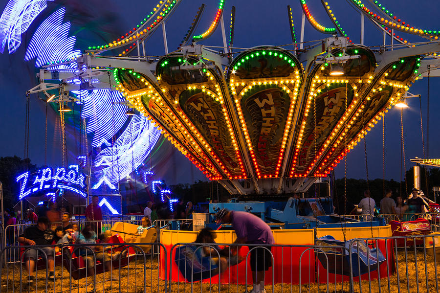 Evening Carnival Rides Photograph by Steven Bateson